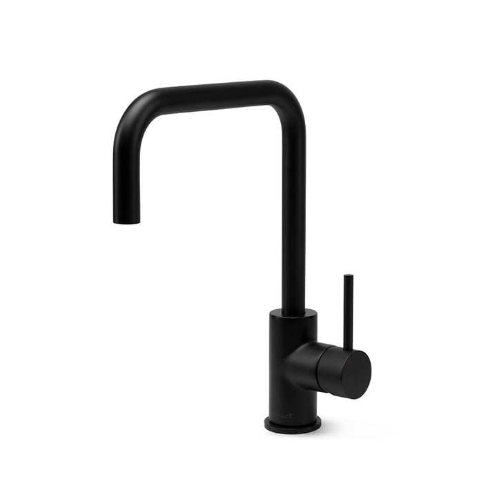 Modern Kitchen Mixer Tap with Gooseneck Spout Matt Black - Fantaci interiors  Modern Kitchen Mixer Tap with Gooseneck Spout Matt Black - Fantaci interiors