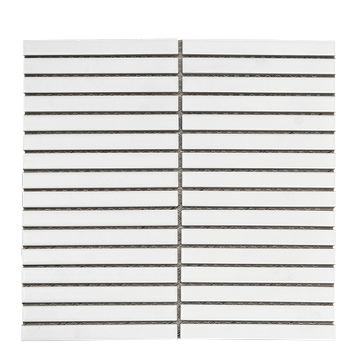 Matt White KitKat Porcelain Mosaic Tile-297mm x 296mm - Fantaci interiors  Matt White KitKat Porcelain Mosaic Tile-297mm x 296mm - Fantaci interiors