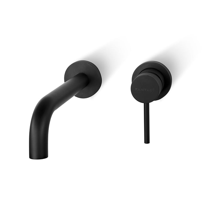 Wall-Mounted Basin Mixer Set in Matte Black - Fantaci interiors  Wall-Mounted Basin Mixer Set in Matte Black - Fantaci interiors