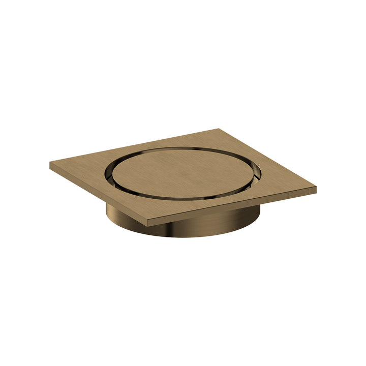Antique Brass Square Shower Drain - 100mm x 100mm, 80mm Outlet - Fantaci interiors  Antique Brass Square Shower Drain - 100mm x 100mm, 80mm Outlet - Fantaci interiors