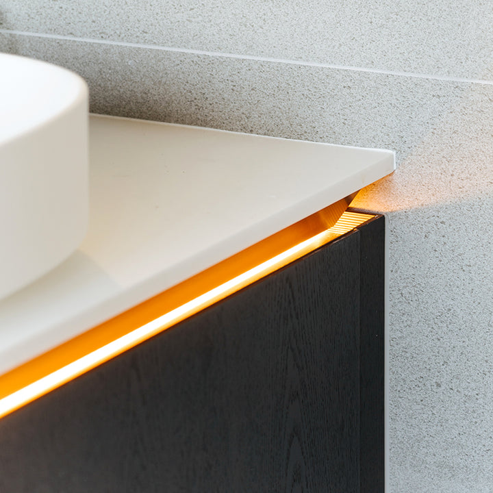 Omega Wall hung vanity with induction light-single bowl-895mm - Fantaci interiors  Omega Wall hung vanity with induction light-single bowl-895mm - Fantaci interiors