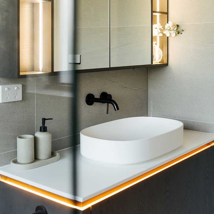 Omega Wall hung vanity with regal acrylic top-single bowl-1195mm - Fantaci interiors  Omega Wall hung vanity with regal acrylic top-single bowl-1195mm - Fantaci interiors
