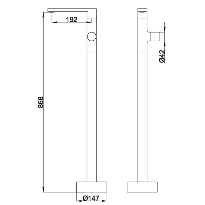 Floor Mounted Bath Filler- Chrome - Fantaci interiors  Floor Mounted Bath Filler- Chrome - Fantaci interiors