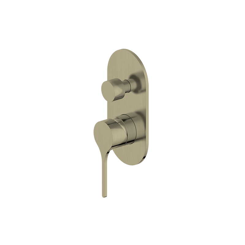 Shower Mixer with Diverter - Zr Brushed Gold - Fantaci interiors  Shower Mixer with Diverter - Zr Brushed Gold - Fantaci interiors