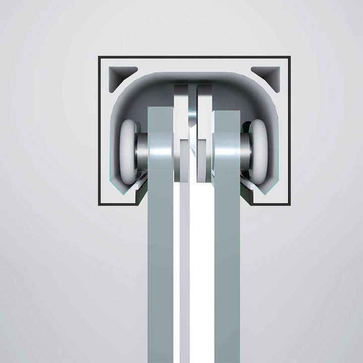 Rolling Door & Return Square Shower screen with 10mm Glass  - 900x900x2100mm - Fantaci interiors  Rolling Door & Return Square Shower screen with 10mm Glass  - 900x900x2100mm - Fantaci interiors