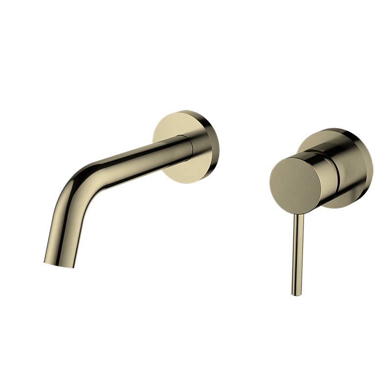 Wall-Mounted Basin Mixer Tap - Zr Brushed Gold - Fantaci interiors  Wall-Mounted Basin Mixer Tap - Zr Brushed Gold - Fantaci interiors