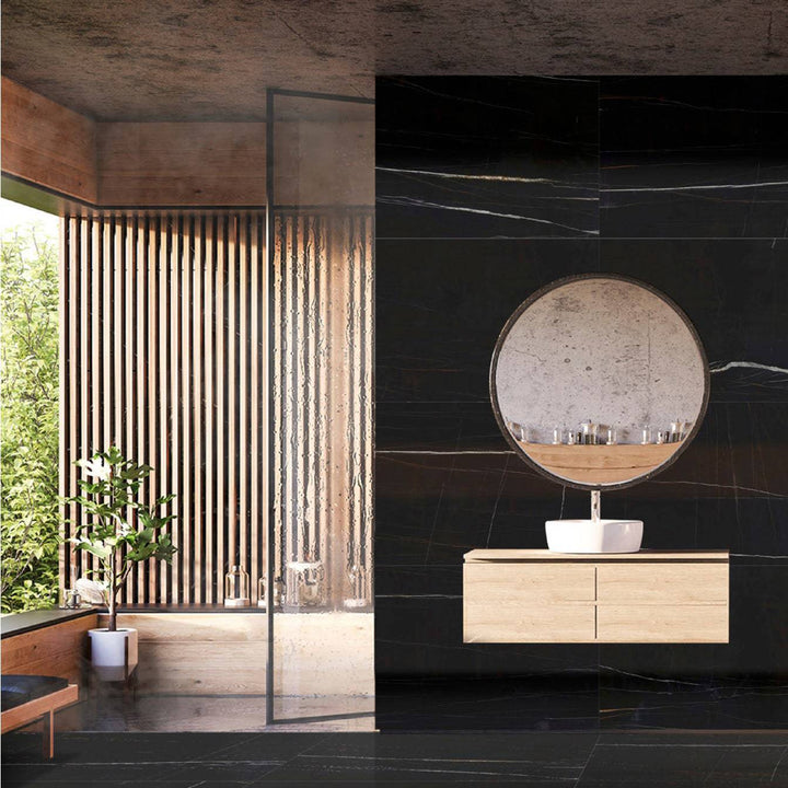 Black Marquina Poliosh 600x1200x6mm - Fantaci | Porcelain Tiles & slabs Melbourne  Black Marquina Poliosh 600x1200x6mm - Fantaci | Porcelain Tiles & slabs Melbourne