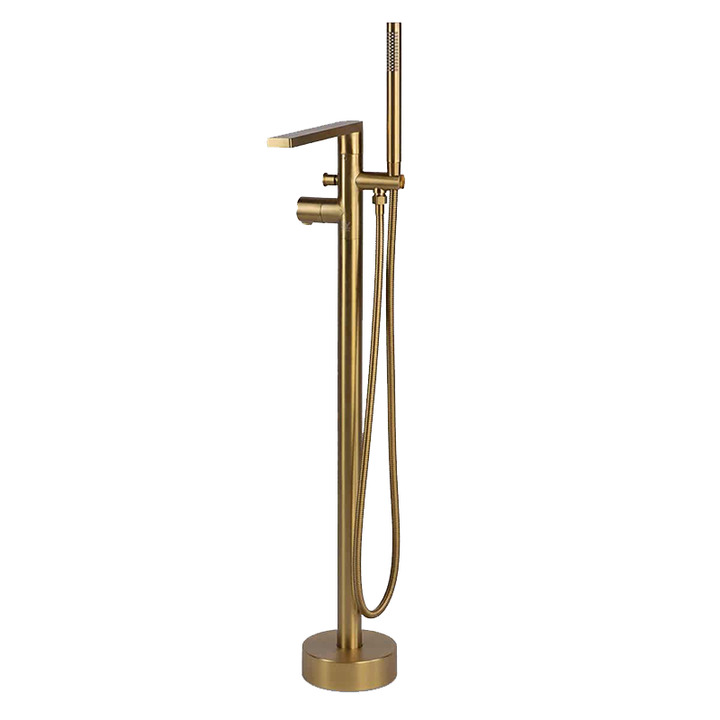 Floor Mounted Bath Filler with Handheld Shower - Fantaci interiors  Floor Mounted Bath Filler with Handheld Shower - Fantaci interiors