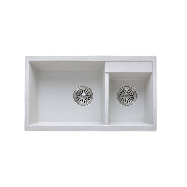 AIFI Granite Stone Kitchen Sink Double Bowls White - Fantaci interiors  AIFI Granite Stone Kitchen Sink Double Bowls White - Fantaci interiors