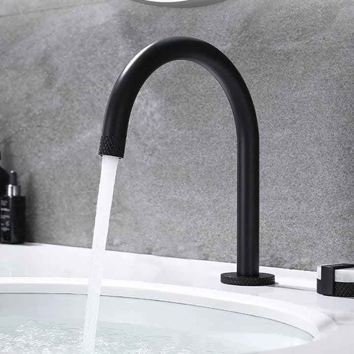 Matte Black Basin Mixer with Marble Handle - Fantaci interiors  Matte Black Basin Mixer with Marble Handle - Fantaci interiors