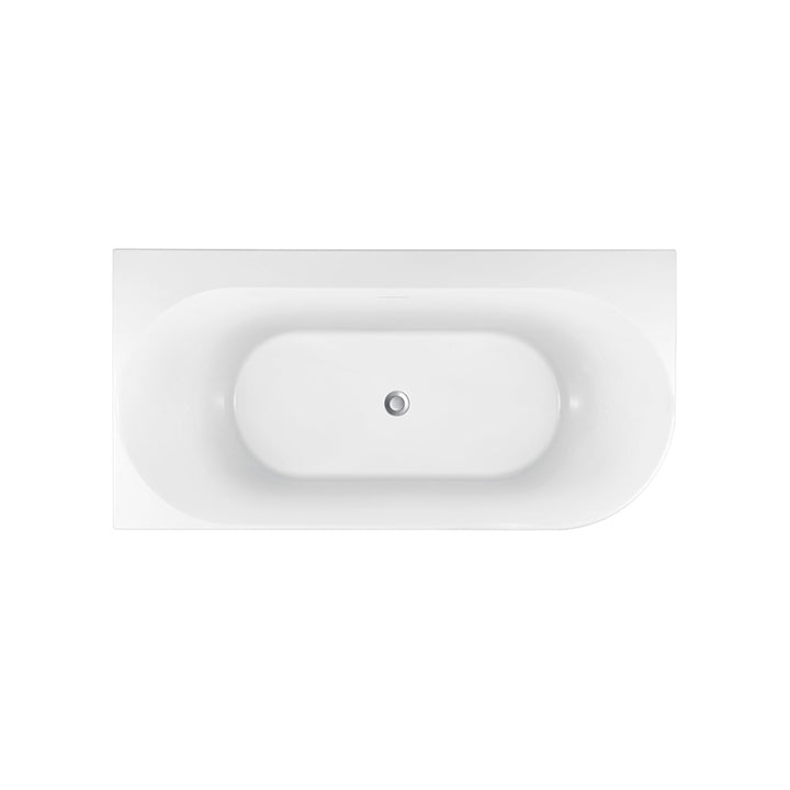 Left Corner Back to Wall Freestanding Bath Acrylic Matt White - Fantaci interiors  Left Corner Back to Wall Freestanding Bath Acrylic Matt White - Fantaci interiors