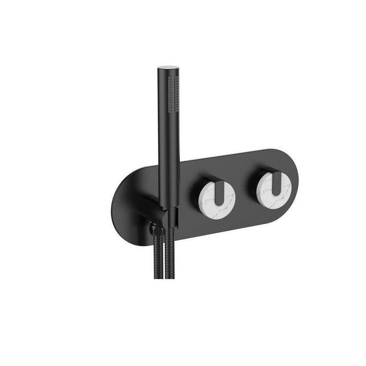 Matt Black Granite Shower Miver 2 In 1 Shower Set - Fantaci interiors  Matt Black Granite Shower Miver 2 In 1 Shower Set - Fantaci interiors