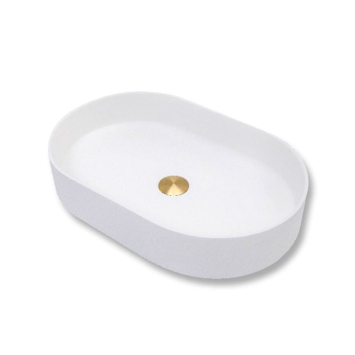 Oval-shaped Above Counter Basin, Solid Surface Acrylic (Matte White) - Fantaci interiors  Oval-shaped Above Counter Basin, Solid Surface Acrylic (Matte White) - Fantaci interiors