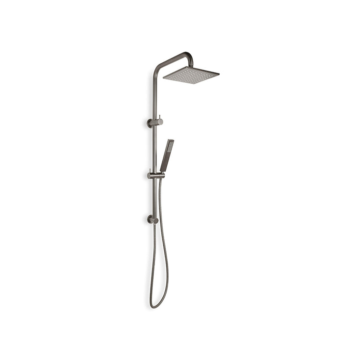 Gun metal gray Twin Rail Shower Set - Fantaci interiors  Gun metal gray Twin Rail Shower Set - Fantaci interiors