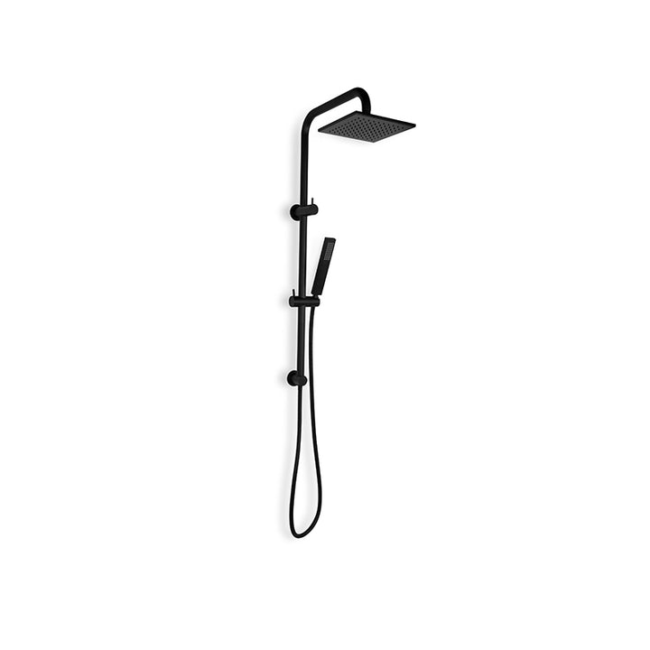 Matt Black Twin Rail Shower Set - Fantaci interiors  Matt Black Twin Rail Shower Set - Fantaci interiors