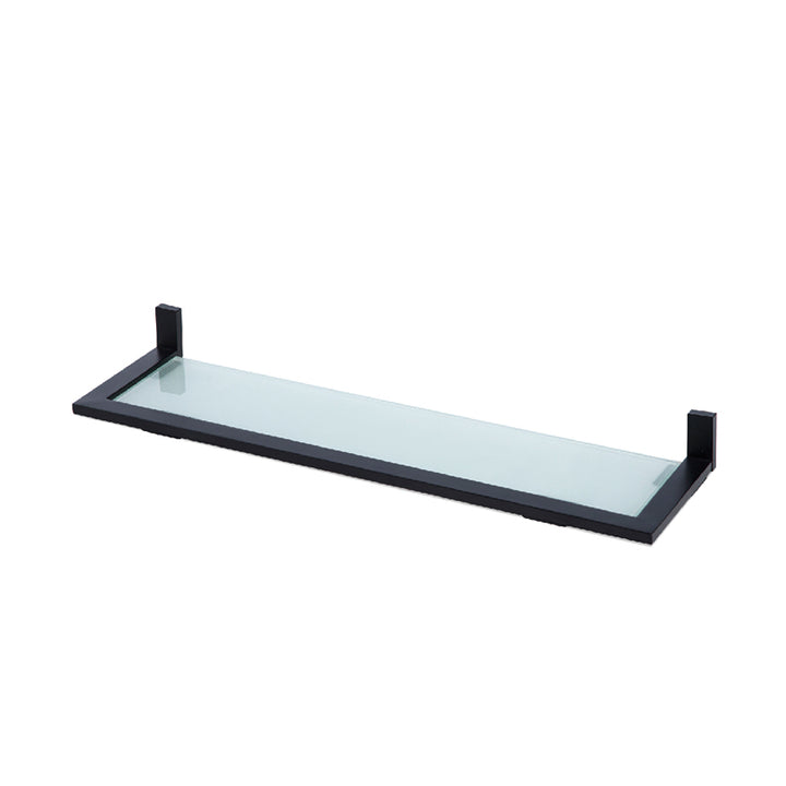 Minimalist Matte Black Glass Shelf - Fantaci interiors  Minimalist Matte Black Glass Shelf - Fantaci interiors