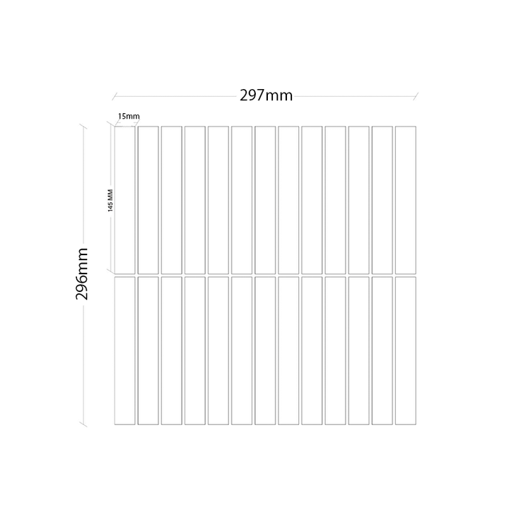 Matt White KitKat Porcelain Mosaic Tile-297mm x 296mm - Fantaci interiors  Matt White KitKat Porcelain Mosaic Tile-297mm x 296mm - Fantaci interiors