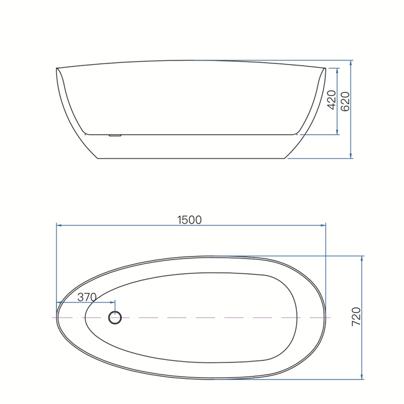 Luxury Egg Shape Freestanding Bath Acrylic Matt White - Fantaci interiors 