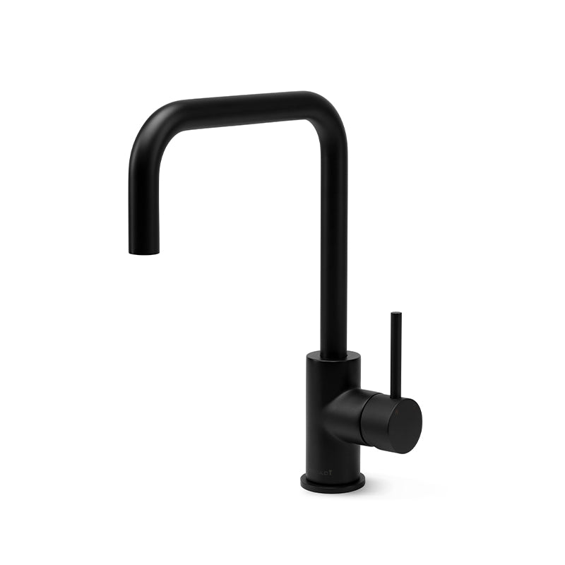 Modern Kitchen Mixer Tap with Gooseneck Spout Matt Black - Fantaci interiors 