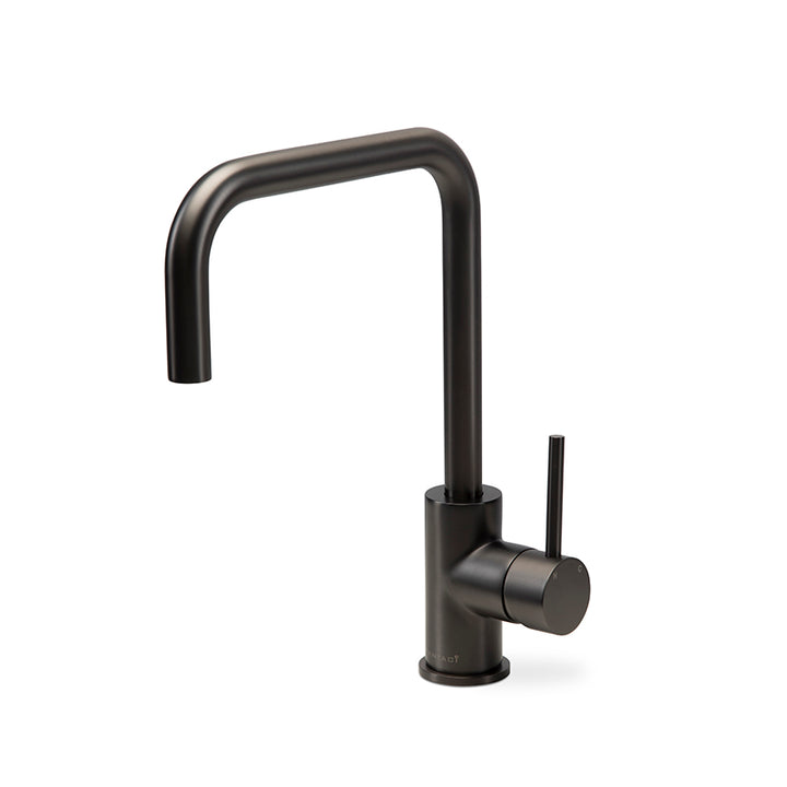 Modern Kitchen Mixer Tap with Gooseneck Spout Gunmetal Gray - Fantaci interiors 