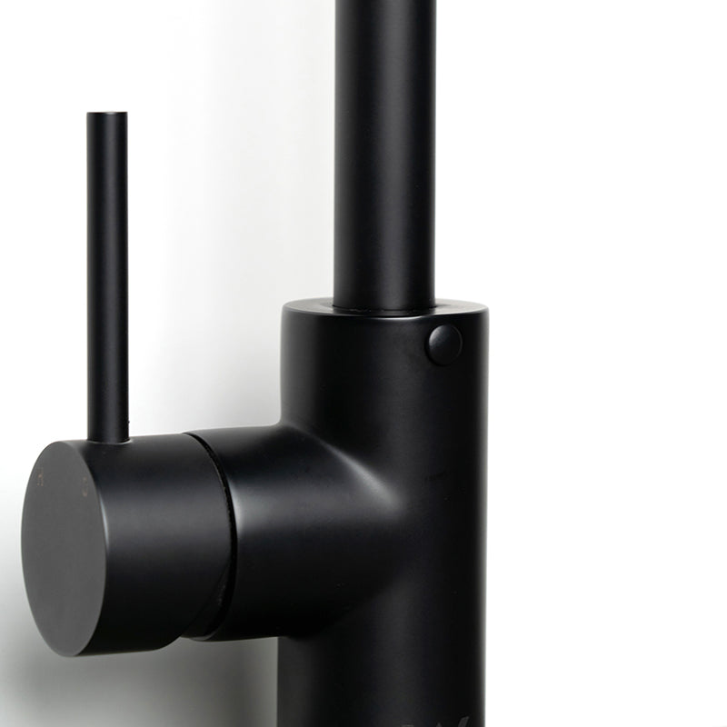 Modern Kitchen Mixer Tap with Gooseneck Spout Matt Black - Fantaci interiors 