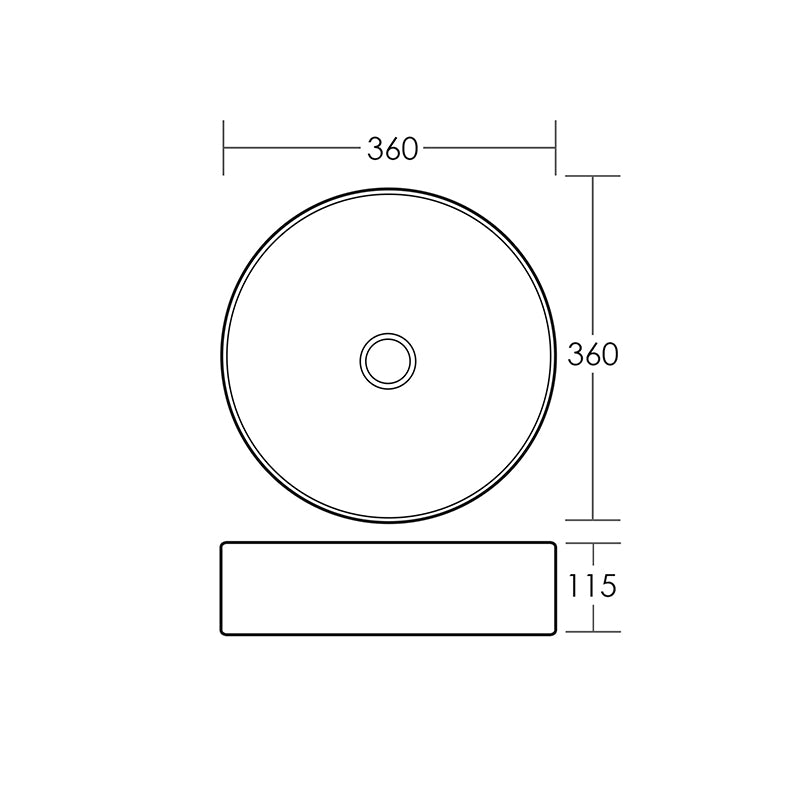 Round Above Counter Top Basin, Solid Surface Acrylic (Matte White) - Fantaci interiors 