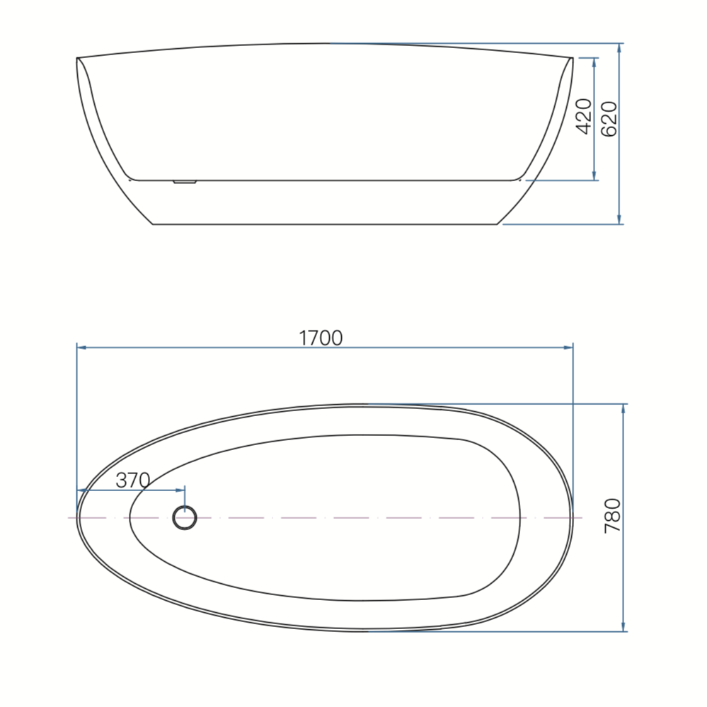 Luxury Egg Shape Freestanding Bathtub Acrylic Matt White