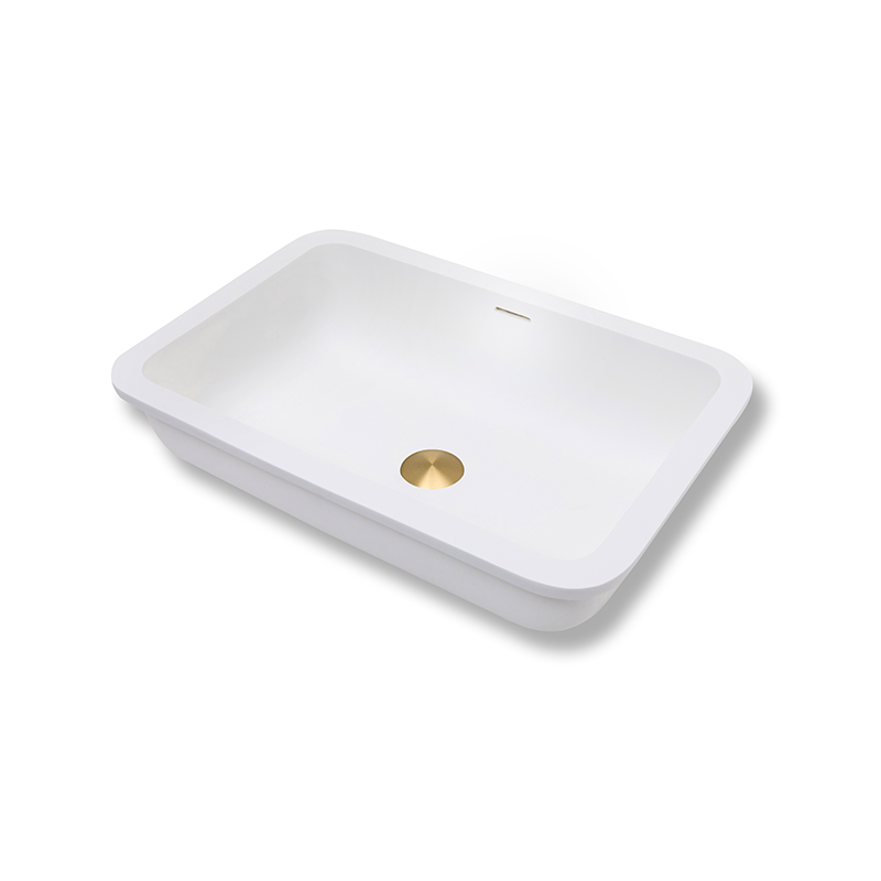 Rectangular Under Counter Basin, Solid Surface Acrylic (Matte White) - Fantaci interiors 