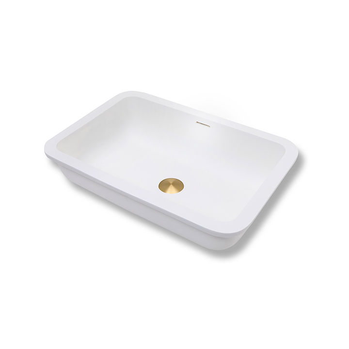 Rectangular Under Counter Basin, Solid Surface Acrylic (Matte White) - Fantaci interiors 