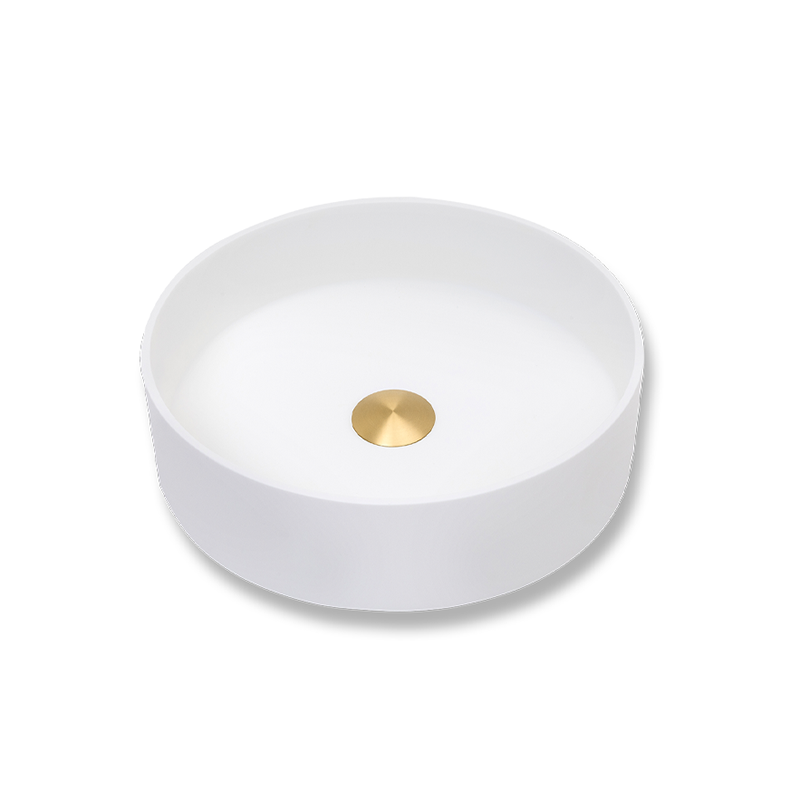 Round Above Counter Top Basin, Solid Surface Acrylic (Matte White) - Fantaci interiors 