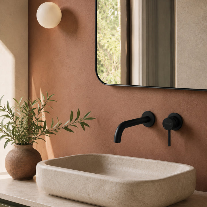 Wall-Mounted Basin Mixer Set in Matte Black