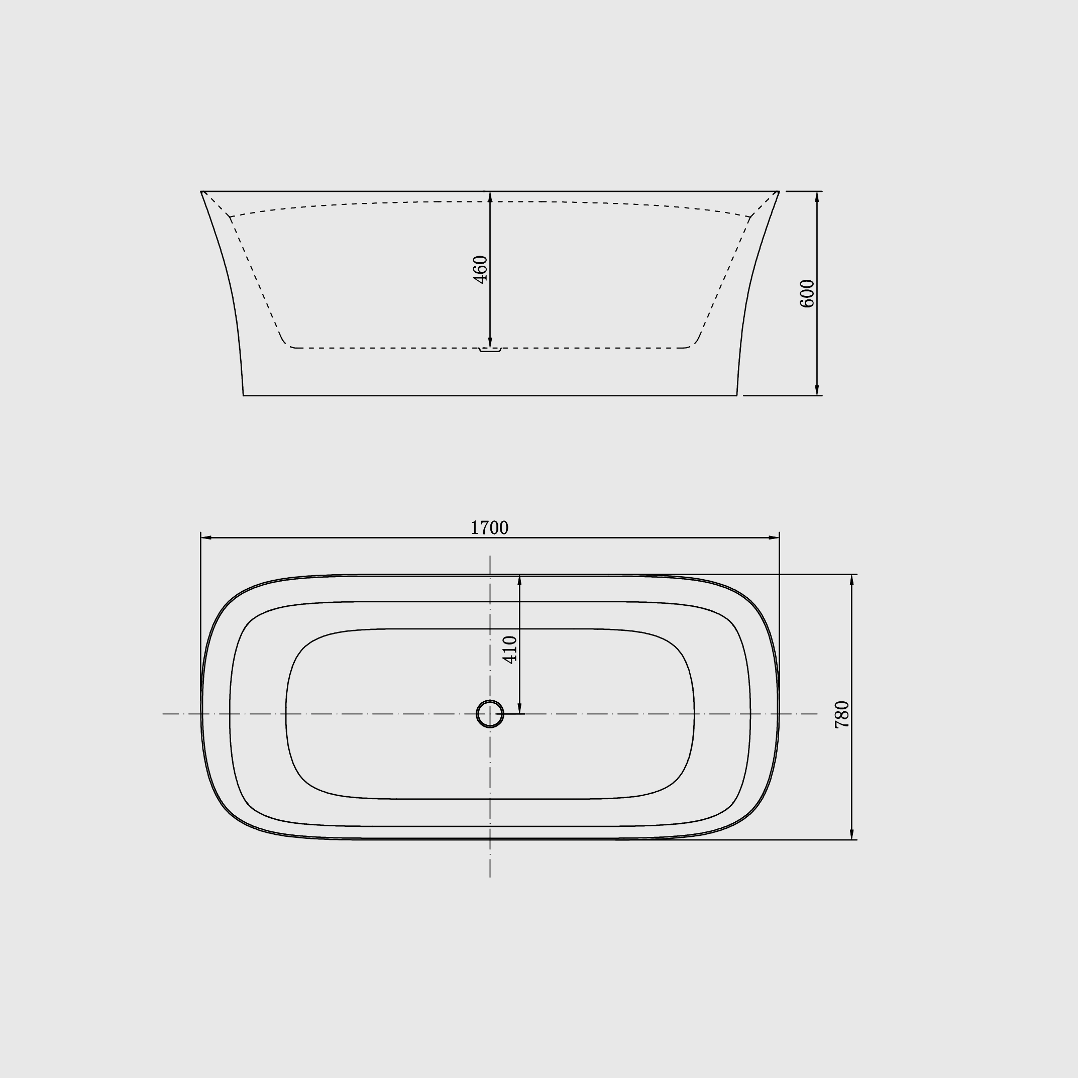 Freestanding Bathtub Acrylic Matt White