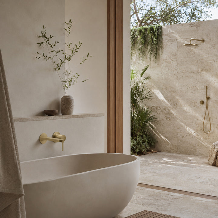 Wall Basin Mixer Tap - Zr Brushed Gold