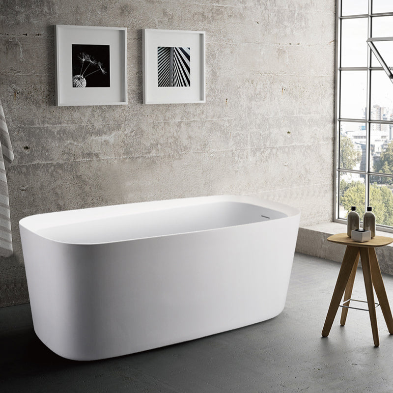 Square Rounded White Acrylic Freestanding Bath - Matte White - Fantaci interiors 