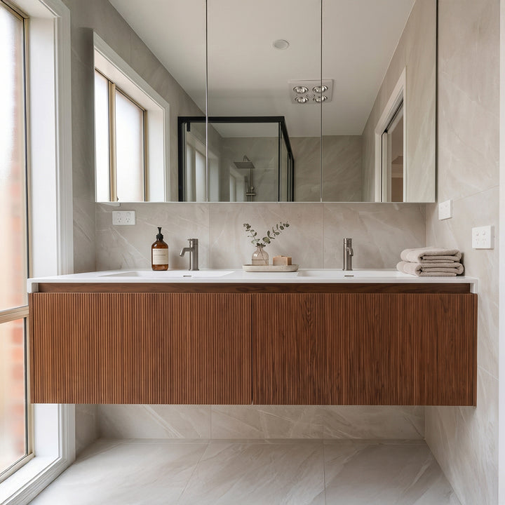 Calice Wall hung vanity with regal acrylic double bowl-1600mm