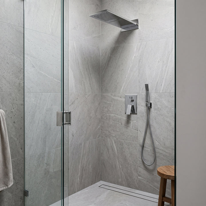 Chrome Bathroom Shower Mixer Control Panel