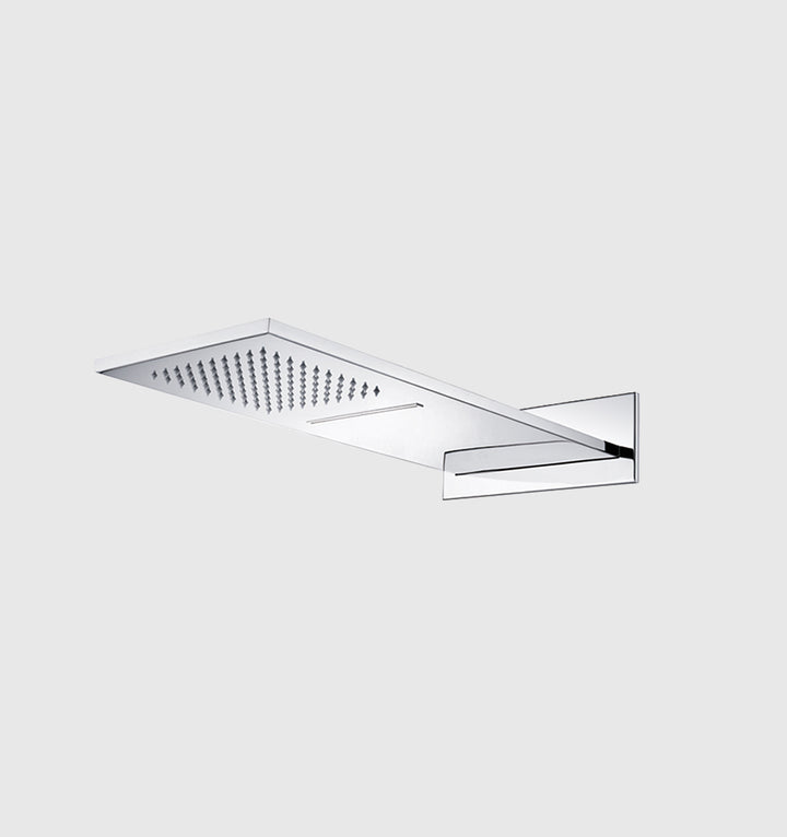Chrome Bathroom Overhead Wall-Mounted Shower Head
