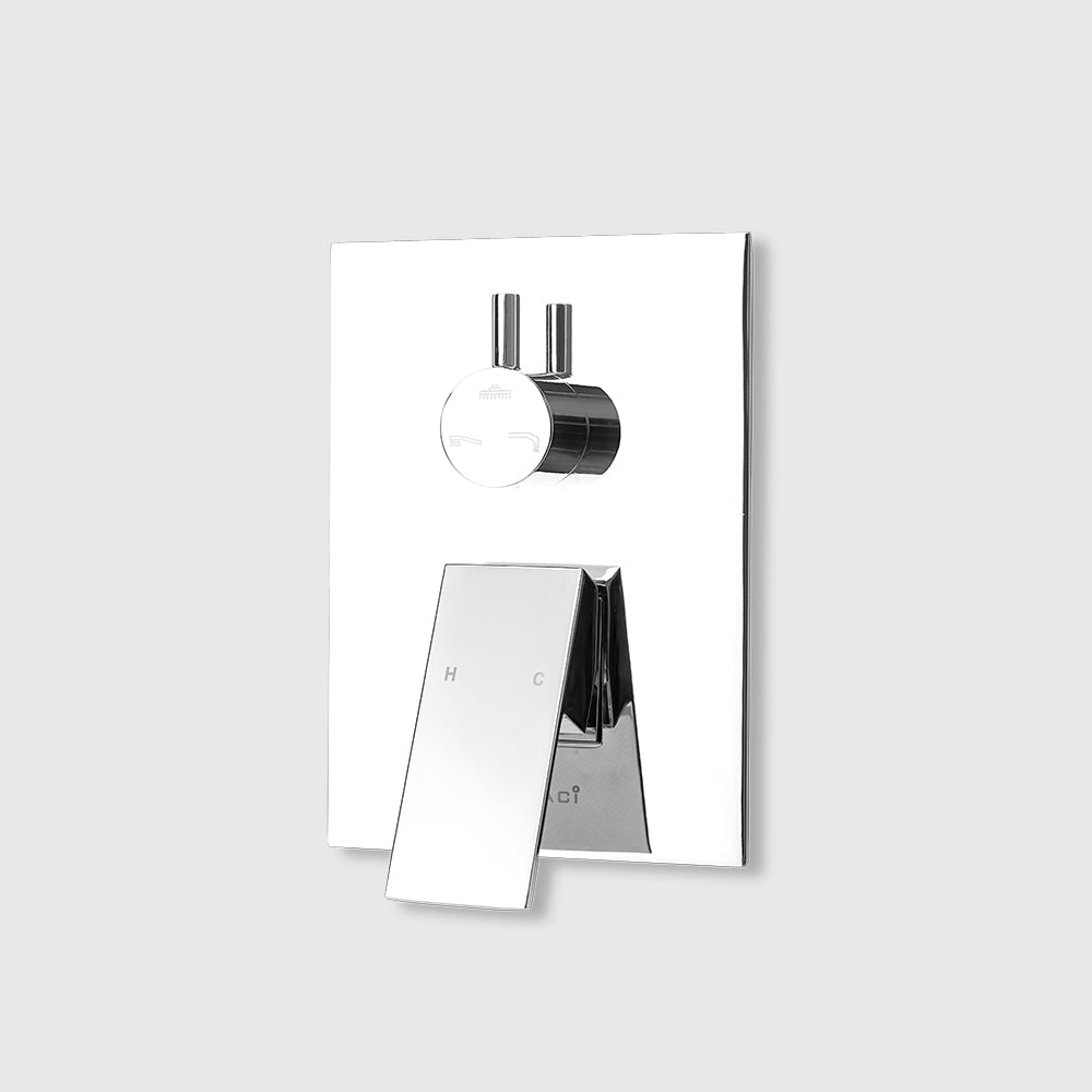 Chrome Bathroom Overhead Wall-Mounted Shower Head