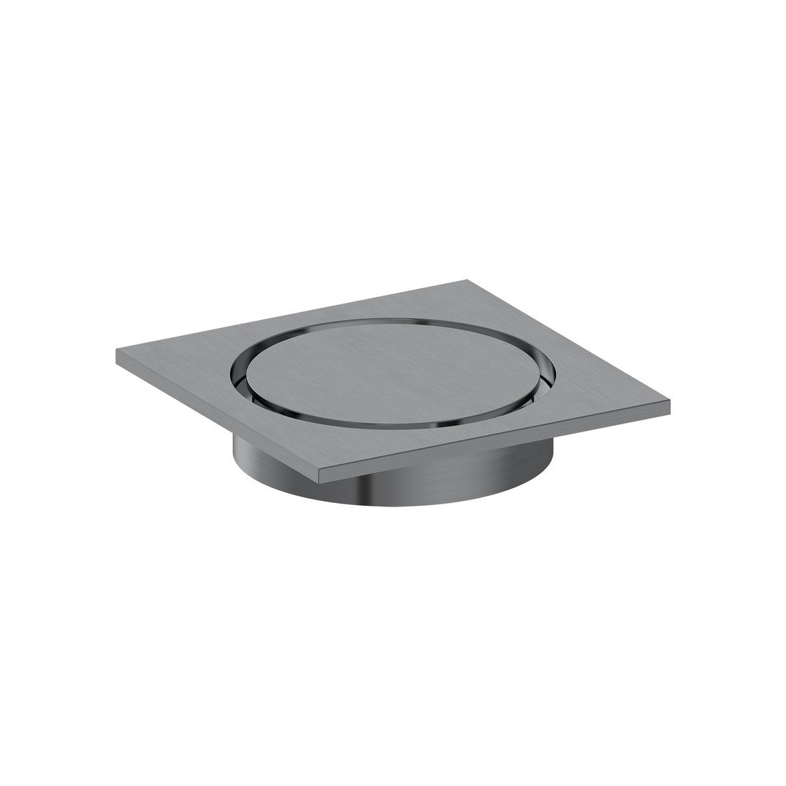 Gun Metal Brushed Square Shower Drain - 100mm x 100mm, 80mm Outlet