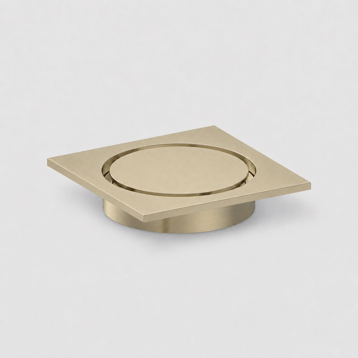 Zr Brushed Gold Square Shower Drain - 100mm x 100mm, 80mm Outlet