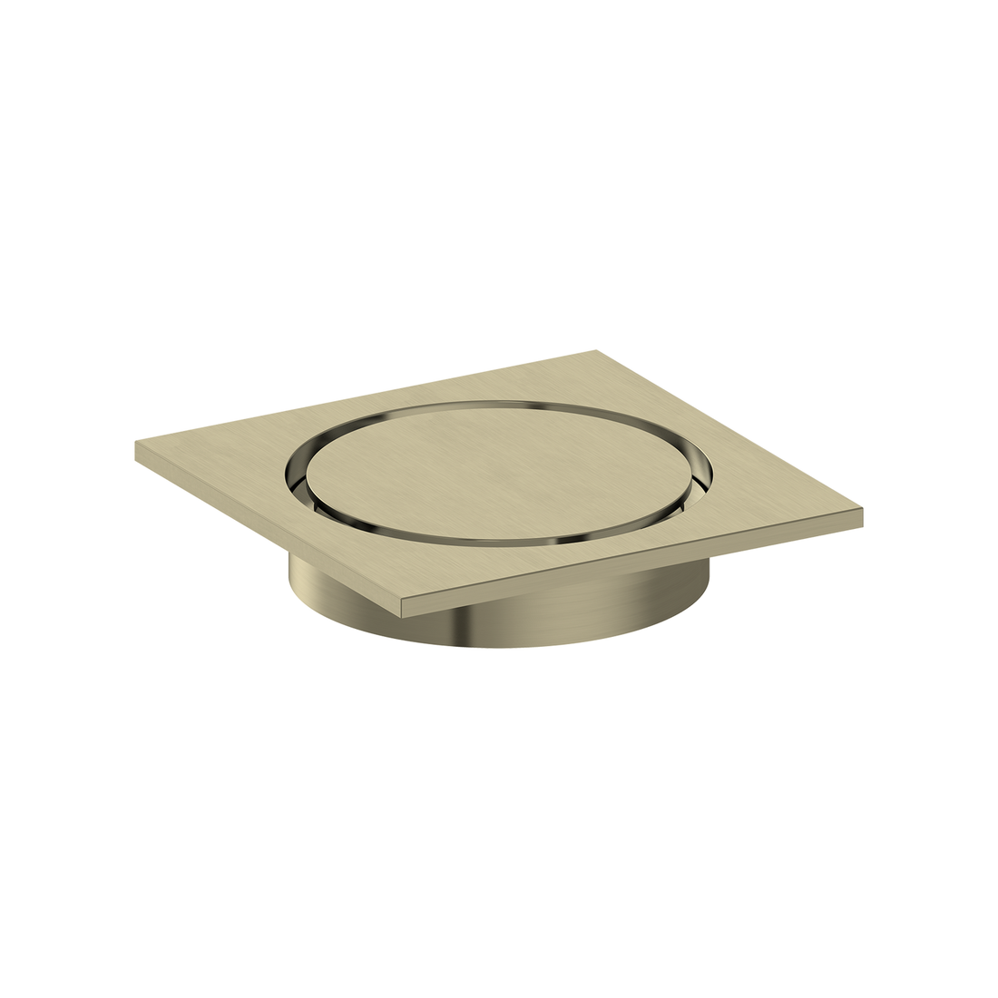 Zr Brushed Gold Square Shower Drain - 100mm x 100mm, 80mm Outlet