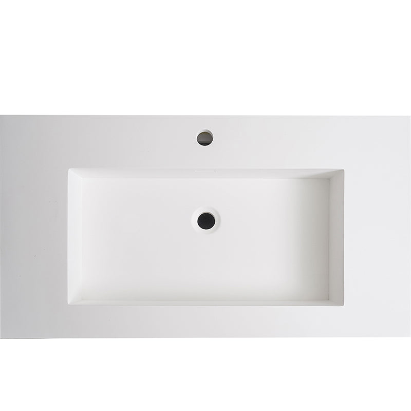 Fanro wall hung vanity with regal acrylic top-single bowl-895mm - Fantaci interiors 