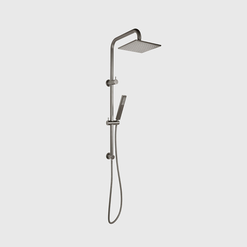 Gunmetal gray Twin Rail Shower Set -Round Shower Mixer