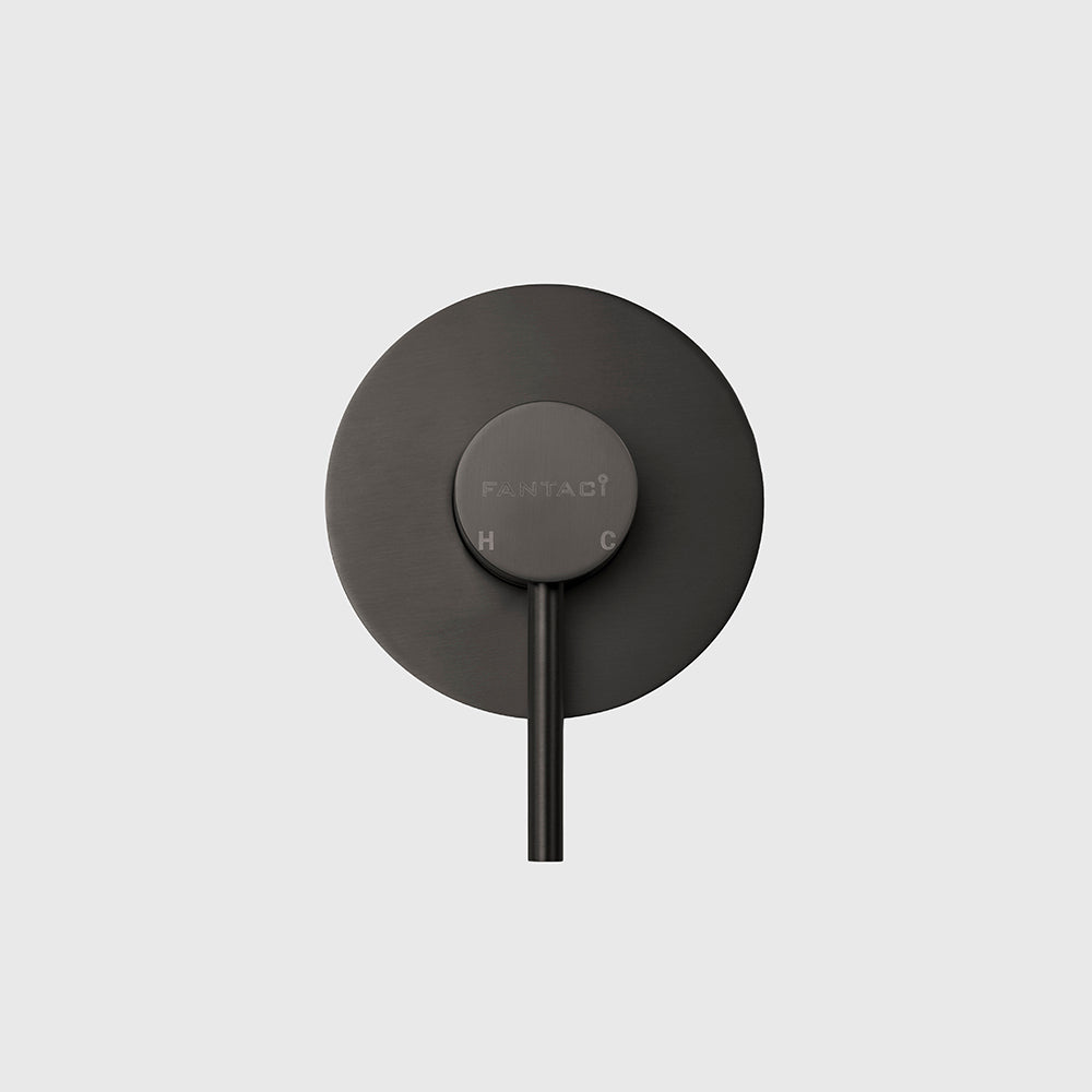 Gunmetal gray Twin Rail Shower Set -Round Shower Mixer