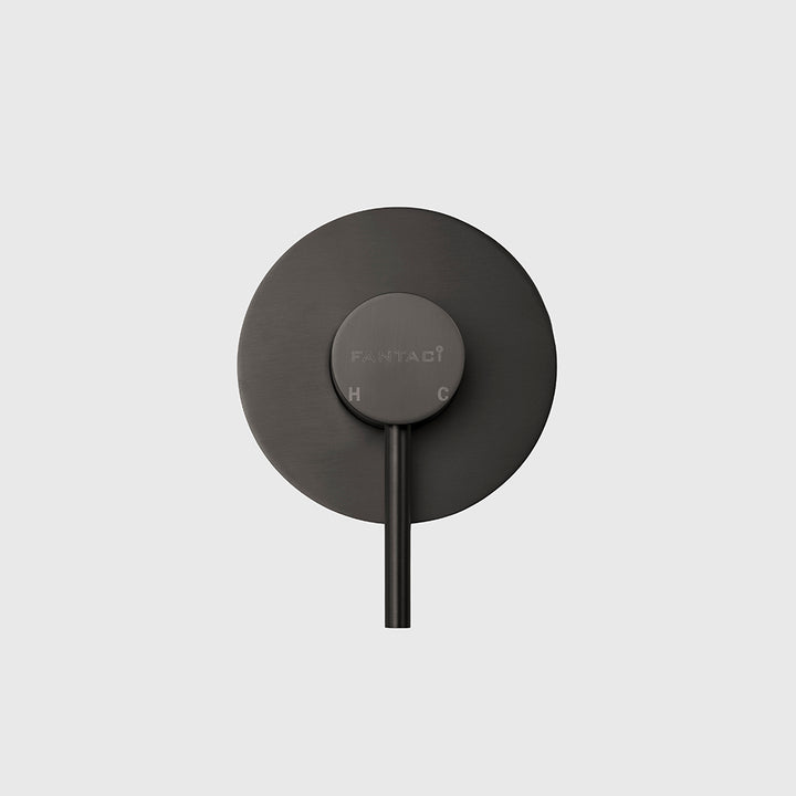 Gunmetal gray Twin Rail Shower Set -Round Shower Mixer