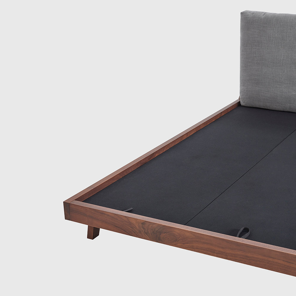 Haiku King Size Bed – Solid Wood, Black Walnut | 3-in-1