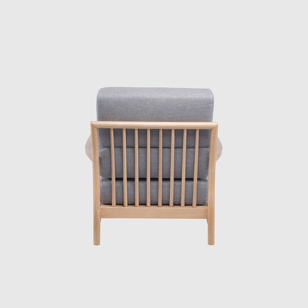 Nara Armchair – Solid Oak & Grey