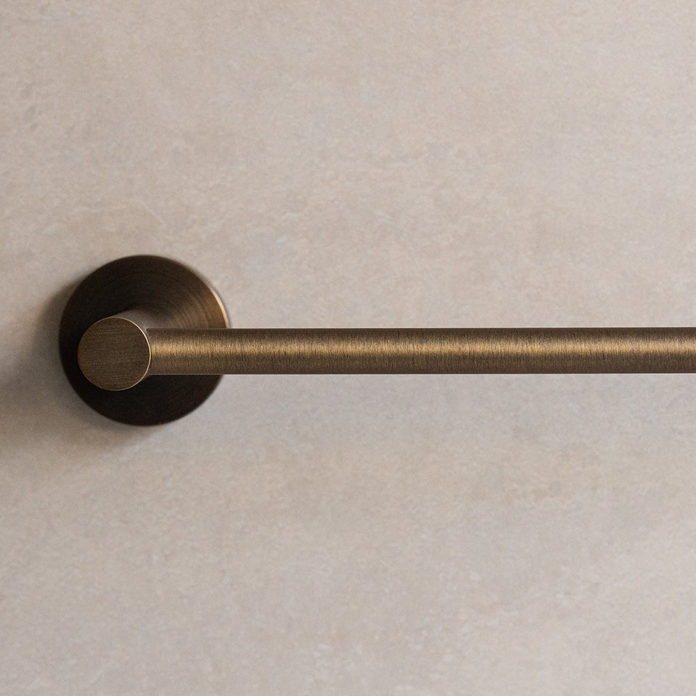 Modern Antique Brass Towel Rail - 650mm