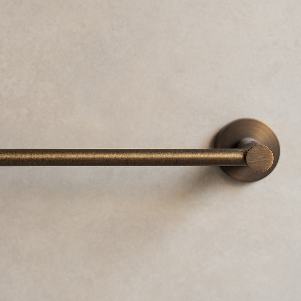 Modern Antique Brass Towel Rail - 650mm