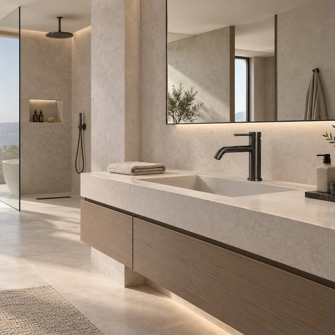 Minimalist Gun Metal Single-Handle Bathroom Faucet